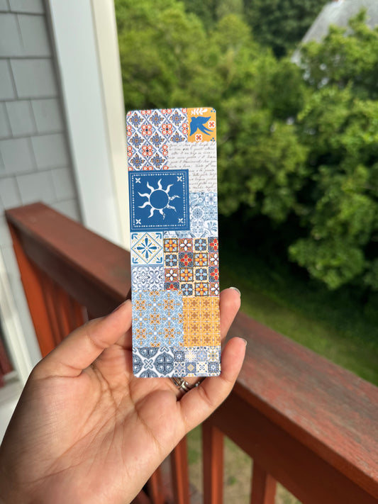 Read Between the Tiles- Mediterranean Tile Inspired Bookmark